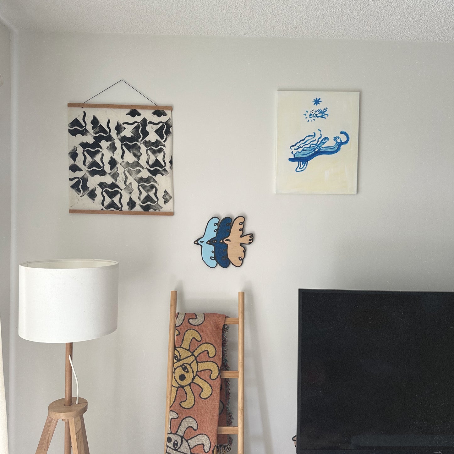 "Blue Jay" Blue Bird Woodcut Wall Art