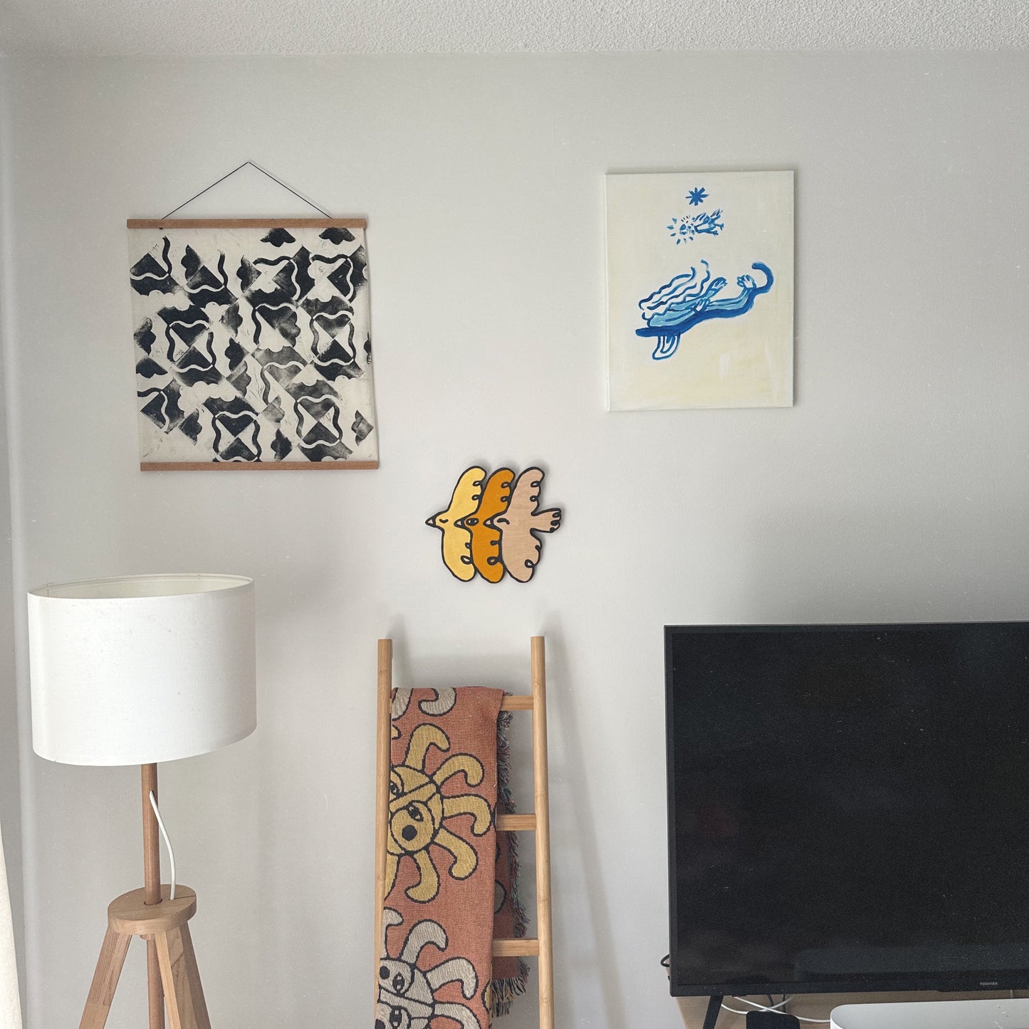 "Yellow Warbler" Yellow Bird Woodcut Wall Art